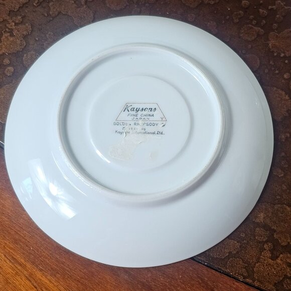 Kaysons Fine China Golden Rhapsody Tea Cup Saucer Set Vintage 1961 Floral Design - Picture 7 of 10